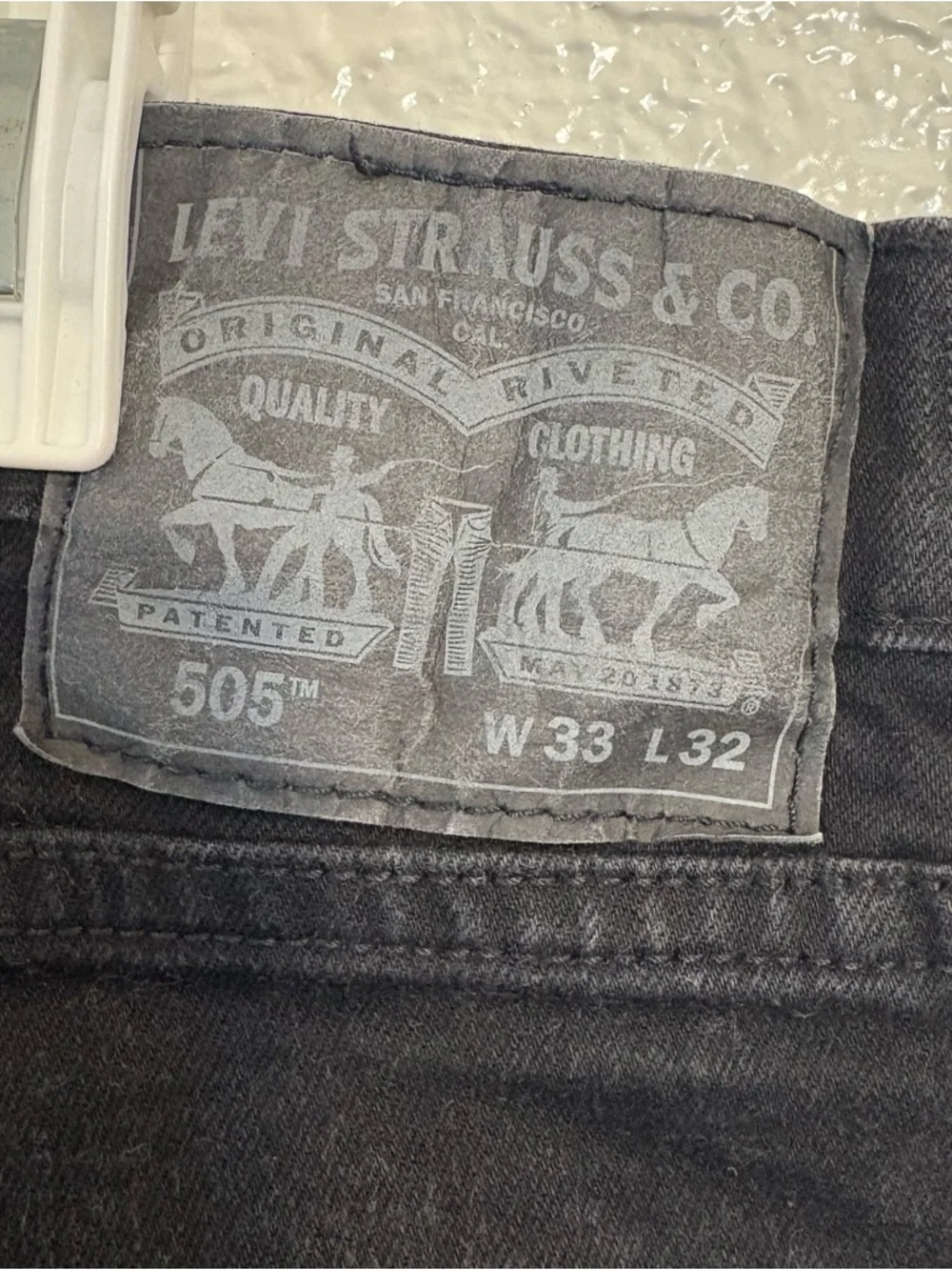 Levi's 505 Straight Leg Jeans Men's 33x32 Black Classic Denim‎ Streetwear